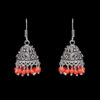 Gehna Jaipur Red Jasper Color Zircon Beads Jhumki  Earring In Silver For Girls & Women GE03-1053 - Image 4