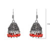 Gehna Jaipur Red Jasper Color Zircon Beads Jhumki  Earring In Silver For Girls & Women GE03-1053 - Image 3