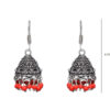Gehna Jaipur Red Red Jasper Color Zircon Beads Jhumki  Earring In Silver For Girls & Women GE03-1054 - Image 3