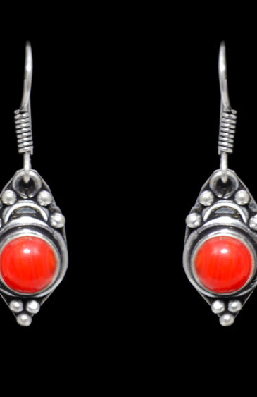 Gehna Jaipur Jasper Color Stone Earrings In German Silver  For Girls & Women GE01-1055