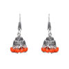 Gehna Jaipur Orange Color Zircon Beads Jhumki  Earring In Silver For Girls & Women GE03-1055