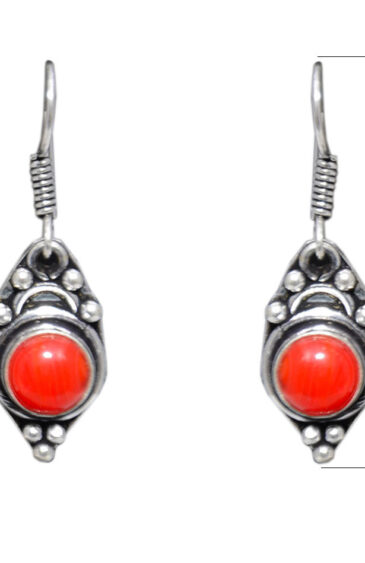 Gehna Jaipur Jasper Color Stone Earrings In German Silver  For Girls & Women GE01-1055