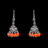 Gehna Jaipur Orange Color Zircon Beads Jhumki  Earring In Silver For Girls & Women GE03-1055 - Image 4