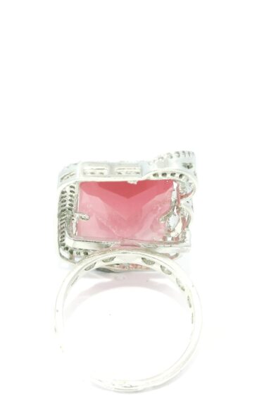 Gehna Jaipur Kunzite  Color Stone & Cubic Zirconia Studded Ring Adjustable Size For Girls & Women FR-1056