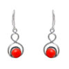 Gehna Jaipur Red Jasper Color Stone Earrings In German Silver For Girls & Women GE01-1056