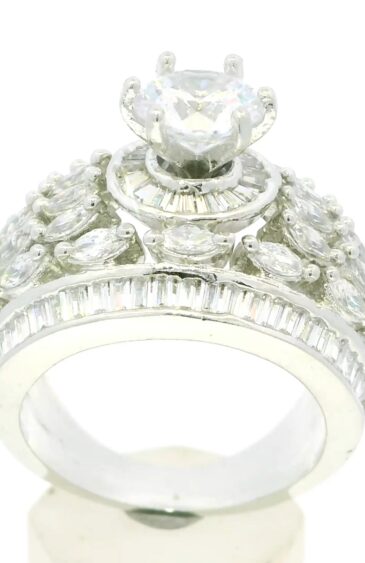 Gehna Jaipur Elegant spiral Cubic Zirconia Studded Ring Size(I-R,Usa-19/59) For Girls & Women FR-1059