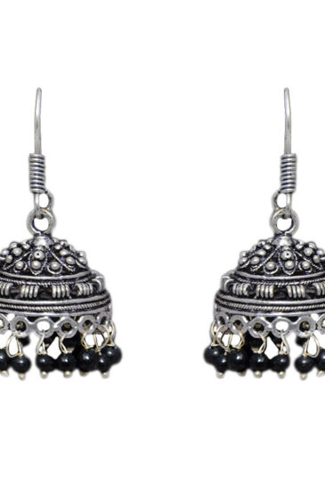 Gehna Jaipur Black Onyx Color Zircon Beads Jhumki  Earring  For Girls & Women GE03-1060