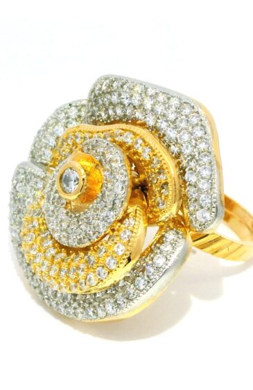 Gehna Jaipur Cubic Zirconia Studded Ring Adjustable Size For Girls & Women FR-1061