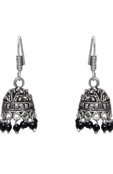 Gehna Jaipur Black Onyx Color Zircon Beads Jhumki  Earring  For Girls & Women GE03-1061