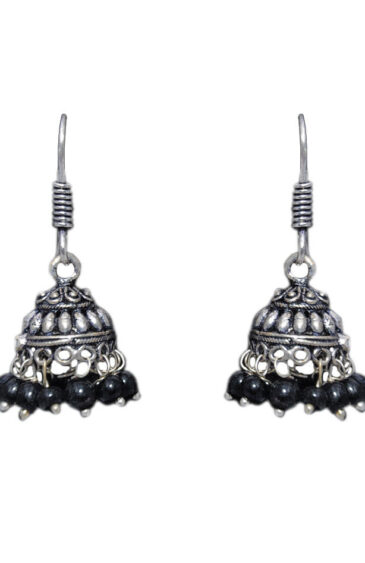 Gehna Jaipur Black Onyx Color Zircon Beads Jhumki  Earring  For Girls & Women GE03-1062