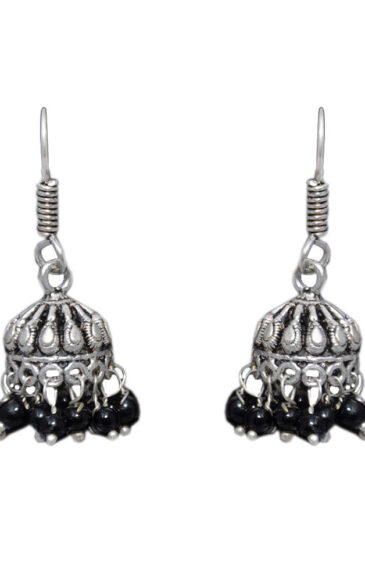 Gehna Jaipur Black Onyx Color Zircon Beads Jhumki  Earring  For Girls & Women GE03-1064