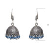 Gehna Jaipur Blue Color Zircon Beads Jhumki  Earring In Silver For Girls & Women GE03-1065 - Image 3