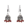 Gehna Jaipur Maroon Color Zircon Beads Jhumki  Earring In Silver For Girls & Women GE03-1066
