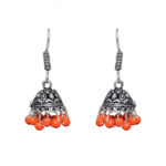 Gehna Jaipur Carnelian Color Zircon Beads Jhumki  Earring In Silver For Girls & Women GE03-1067