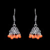 Gehna Jaipur Carnelian Color Zircon Beads Jhumki  Earring In Silver For Girls & Women GE03-1067 - Image 4