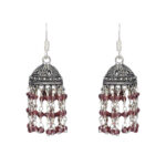 Gehna Jaipur Champions Color Zircon Beads Jhumki  Earring In Silver For Girls & Women GE03-1068
