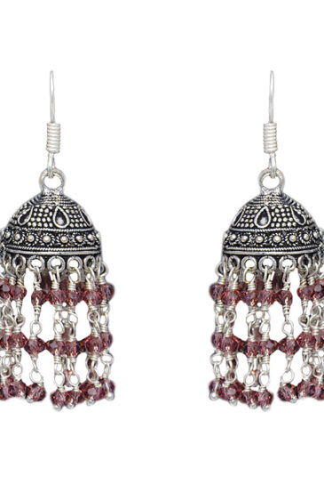 Gehna Jaipur Champions Color Zircon Beads Jhumki  Earring In Silver For Girls & Women GE03-1068