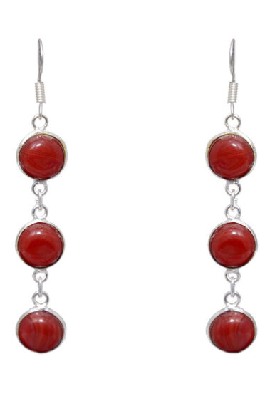 Gehna Jaipur Maroon Color Quartz Stone Earrings In German Silver  For Girls & Women GE01-1069