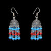 Gehna Jaipur Turquoise & Red Jasper Color Zircon Beads Jhumki  Earring For Girls & Women GE03-1069 - Image 5