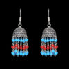 Gehna Jaipur Turquoise & Red Jasper Color Zircon Beads Jhumki  Earring For Girls & Women GE03-1069 - Image 4
