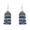 Gehna Jaipur Blue Color Zircon Beads Jhumki  Earring In Silver For Girls & Women GE03-1070