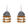 Gehna Jaipur Citrine Color Zircon Beads Jhumki  Earring In Silver For Girls & Women GE03-1071