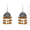Gehna Jaipur Citrine Color Zircon Beads Jhumki  Earring In Silver For Girls & Women GE03-1071 - Image 3
