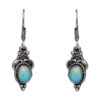 Gehna Jaipur Turquoise Color Stone Earrings In German Silver  For Girls & Women GE01-1073