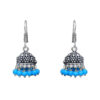 Gehna Jaipur Turquoise Color Zircon Beads Jhumki  Earring In Silver For Girls & Women GE03-1074