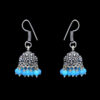 Gehna Jaipur Turquoise Color Zircon Beads Jhumki  Earring In Silver For Girls & Women GE03-1074 - Image 5