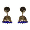 Gehna Jaipur Blue Color Zircon Beads Gold Plated Jhumki Earring For Girls & Women GE03-1076