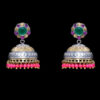 Gehna Jaipur  Fashionable Emerald, Ruby & Topaz Color Zircon Studded Earrings For Girls & Women GE03-1084 - Image 4