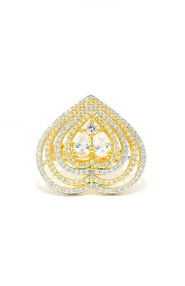 Gehna Jaipur Cubic Zirconia Studded Ring Adjustable Size For Girls & Women FR-1085