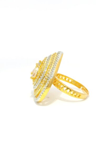 Gehna Jaipur Cubic Zirconia Studded Ring Adjustable Size For Girls & Women FR-1085