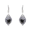 Gehna Jaipur Black Spinel Color Stone Studded Earrings In German Silver  For Girls & Women GE01-1088