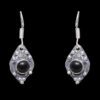 Gehna Jaipur Black Spinel Color Stone Studded Earrings In German Silver  For Girls & Women GE01-1088 - Image 5