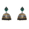 Gehna Jaipur Green Jade & Black Onyx Color Zircon Studded Earrings For Girls & Women GE03-1090