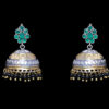 Gehna Jaipur Green Jade & Black Onyx Color Zircon Studded Earrings For Girls & Women GE03-1090 - Image 4