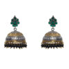 Gehna Jaipur Green Jade & Black Onyx Color Zircon Studded Earrings For Girls & Women GE03-1090 - Image 3