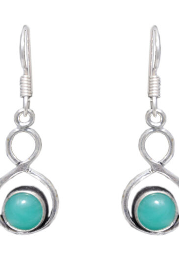 Gehna Jaipur Green Onyx Color Stone Earrings In German Silver  For Girls & Women GE01-1091