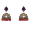 Gehna Jaipur  Handmade Ruby & Pink Topaz Color Zircon Studded Earrings For Girls & Women GE03-1091