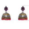 Gehna Jaipur  Handmade Ruby & Pink Topaz Color Zircon Studded Earrings For Girls & Women GE03-1091 - Image 3