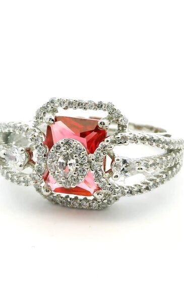 Gehna Jaipur pink tourmaline Color Stone & Cubic Zirconia Studded Ring Adjustable Size For Girls & Women FR-1092