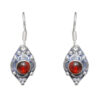 Gehna Jaipur Natural Red Garnet Stone Earrings In German Silver  For Girls & Women GE01-1095