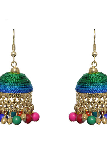 Gehna Jaipur Multicolor Zircon Beads With Colorful Jhumki Earrings For Girls & Women GE03-1097