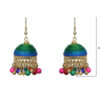 Gehna Jaipur Multicolor Zircon Beads With Colorful Jhumki Earrings For Girls & Women GE03-1097 - Image 3