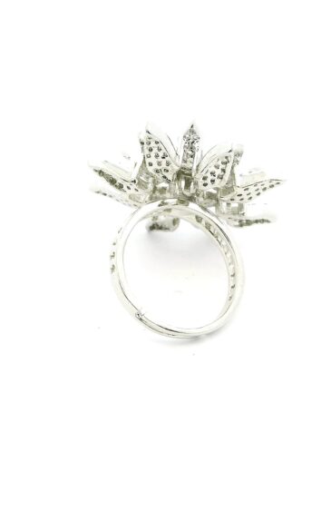 Gehna Jaipur  Star shape Cubic Zirconia Studded Ring Adjustable Size For Girls & Women FR-1100