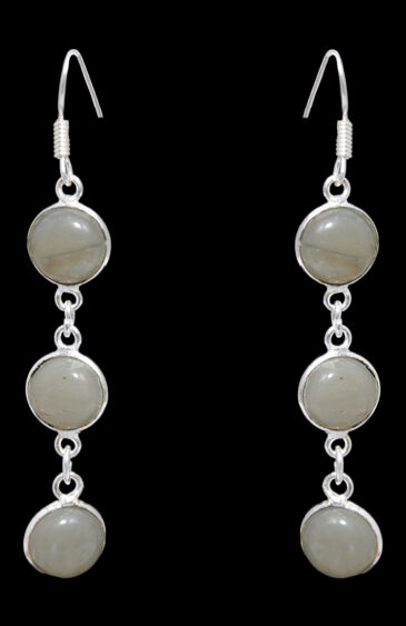 Gehna Jaipur Labradorite Color Stone Studded Earrings In German Silver  For Girls & Women GE01-1100