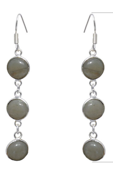 Gehna Jaipur Labradorite Color Stone Studded Earrings In German Silver  For Girls & Women GE01-1100