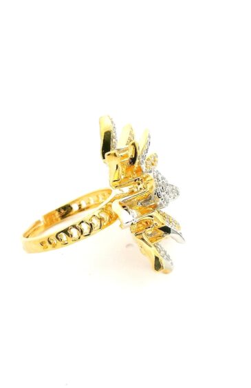 Gehna Jaipur  Star shape Cubic Zirconia Studded Ring Adjustable Size For Girls & Women FR-1101